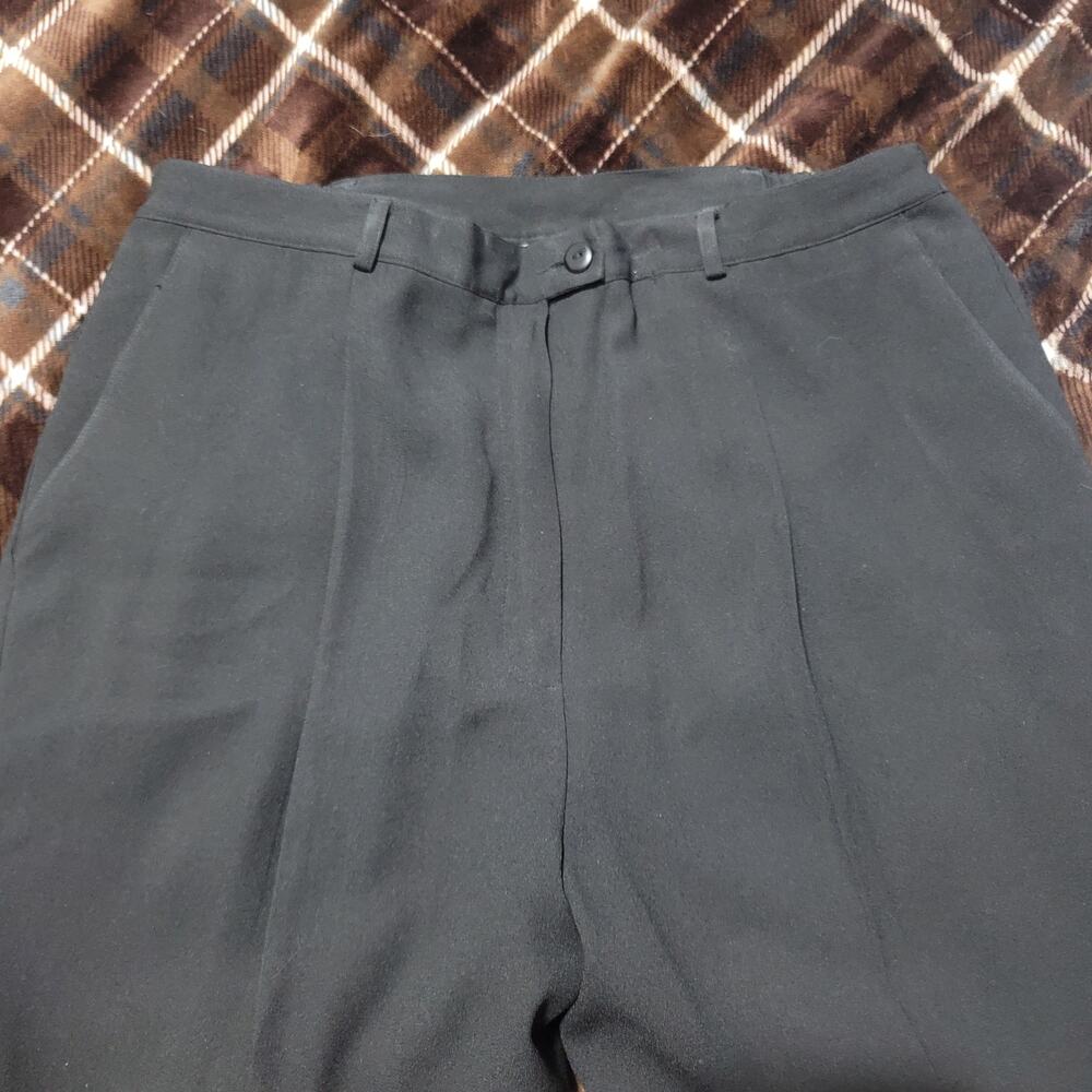 Nygard Collection Black Pleated Front Dress Pants 14 Lightweight Lined Soft